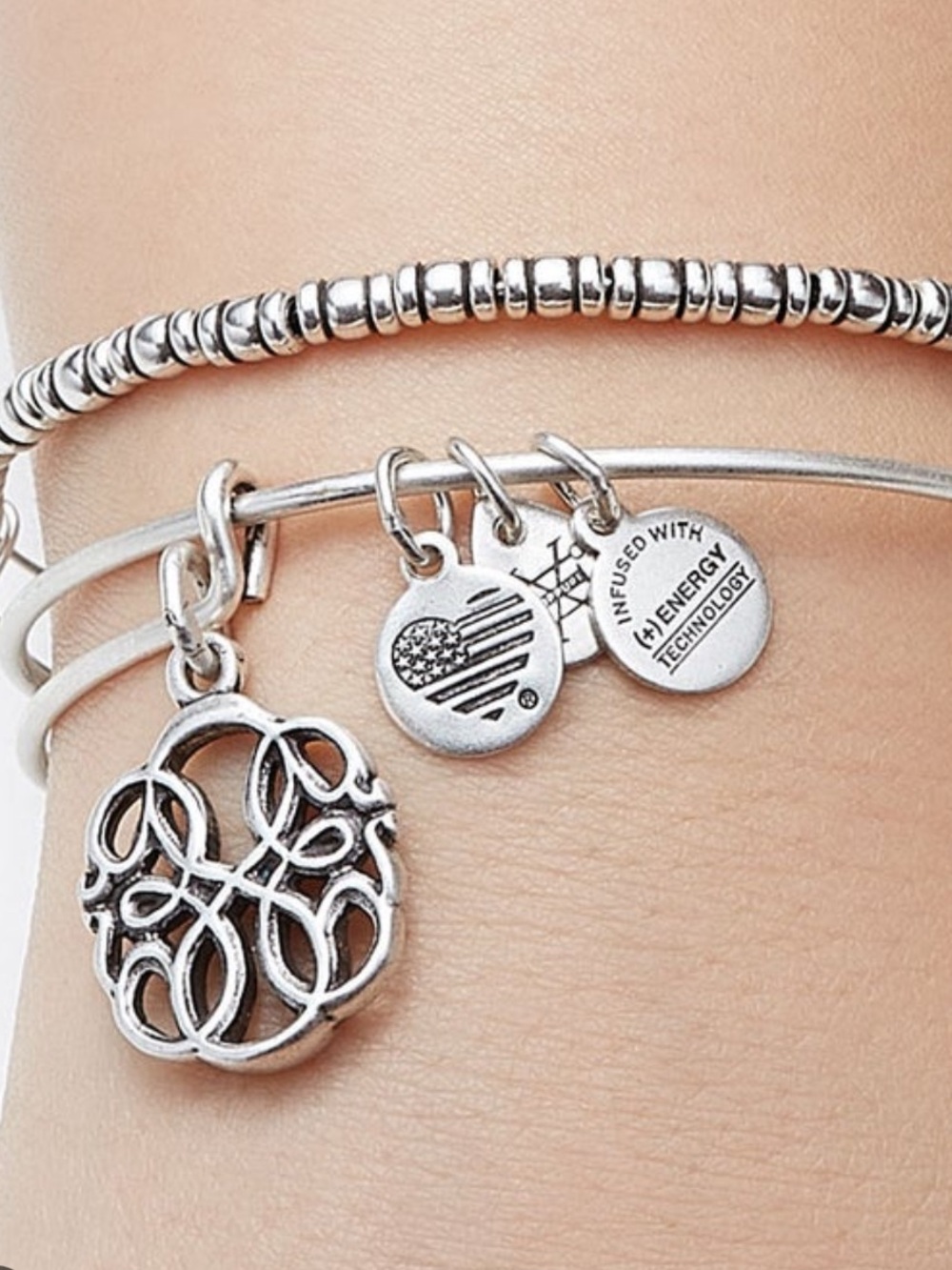 Alex and Ani Silver PATH OF LIFE Charm Bangle Bracelet ORIGINAL PACKAGING